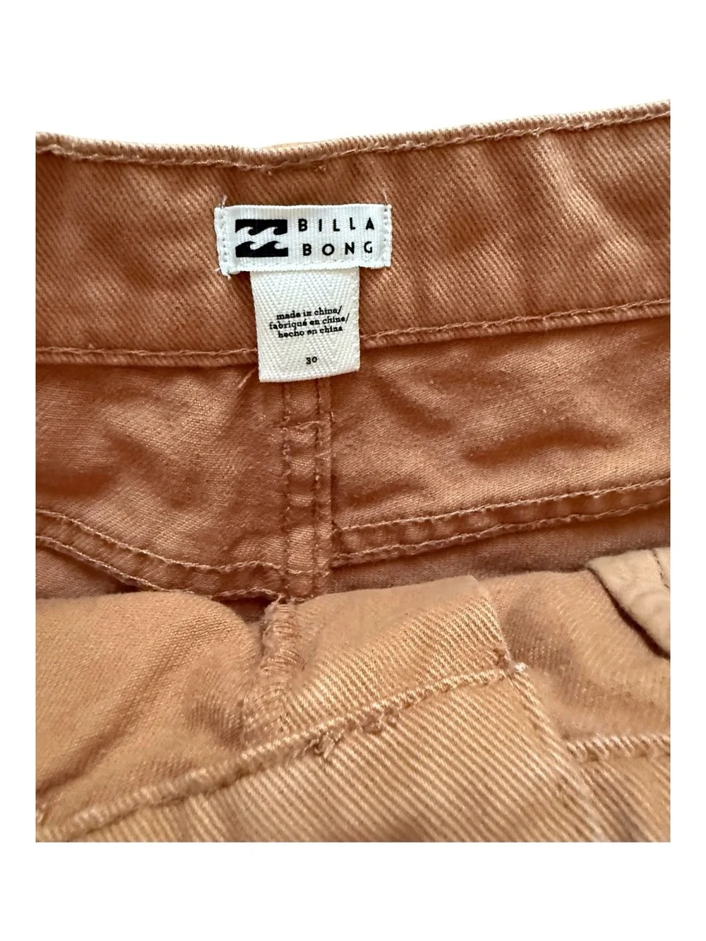 Billabong High Rise Women's Rust Tan Distressed Denim Shorts